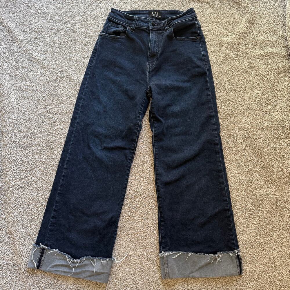 L.T.J. Letters to Juliet Bianca A-Line Wide Leg Cuff Blue Jeans Size 26